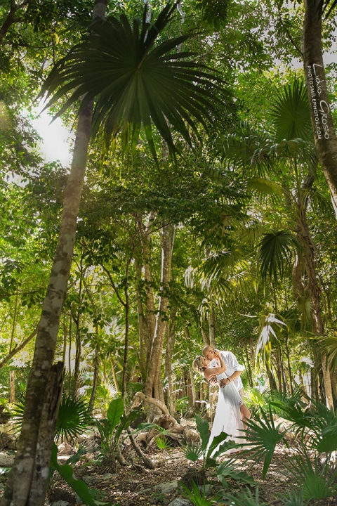 Jungle cenote after wedding photo session