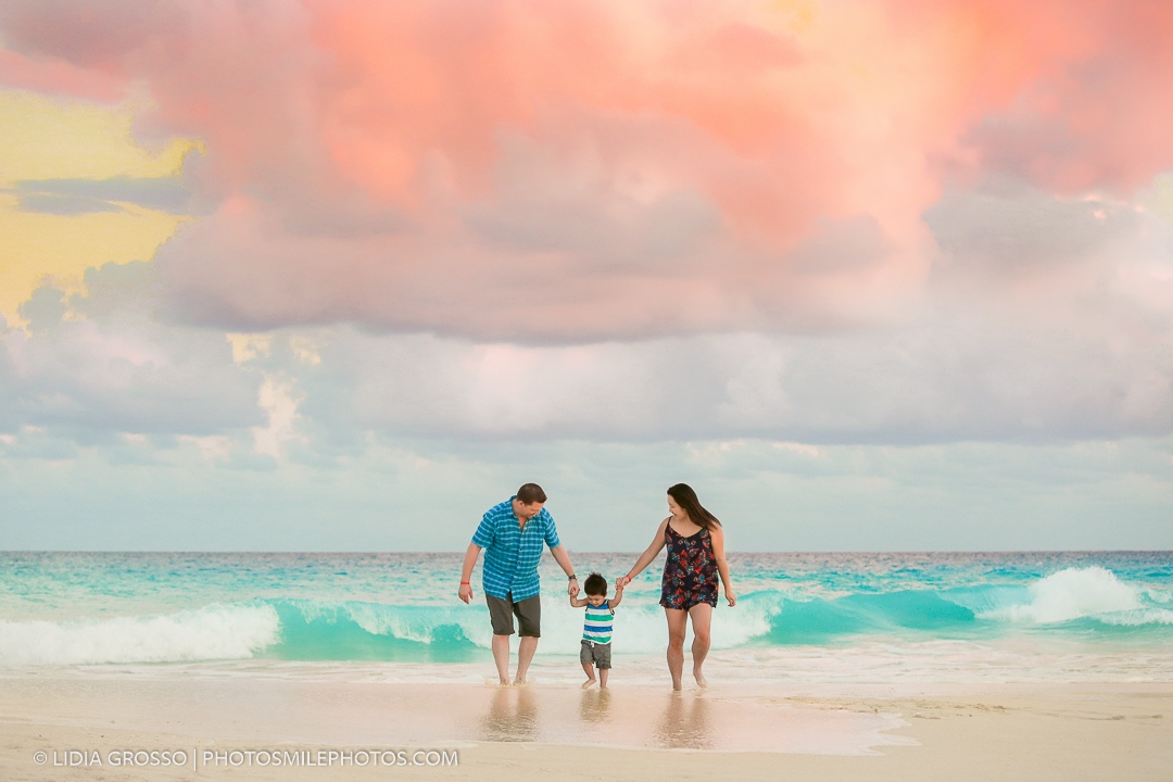 Cancun beach family portrait