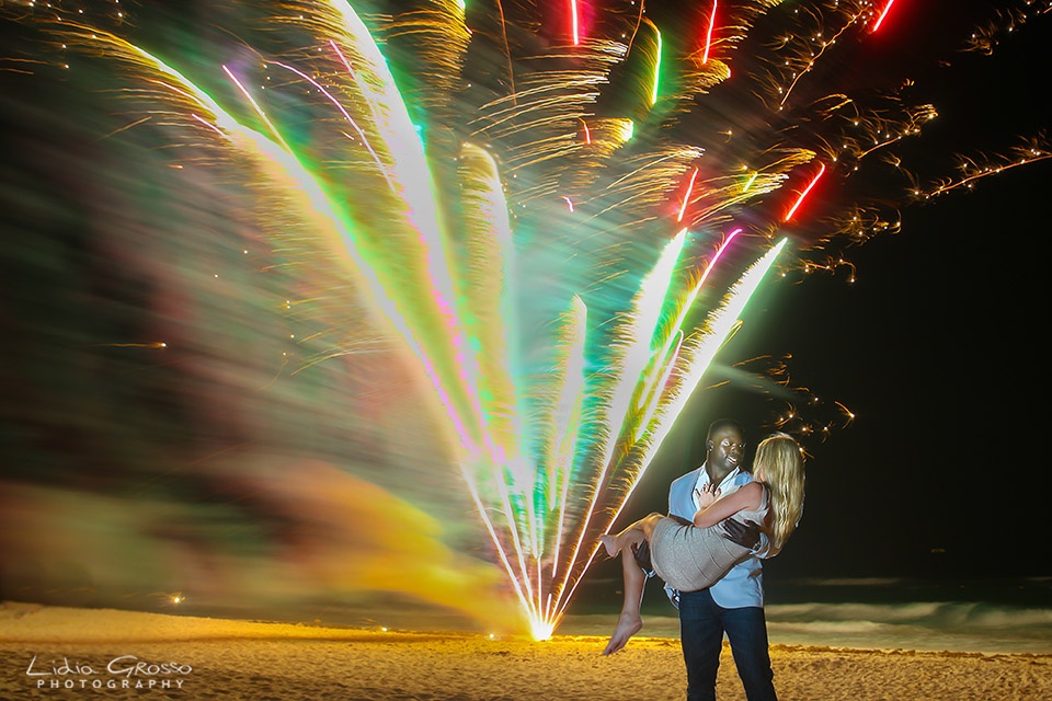 Hard Rock Resort Fireworks Wedding Proposal Cancun