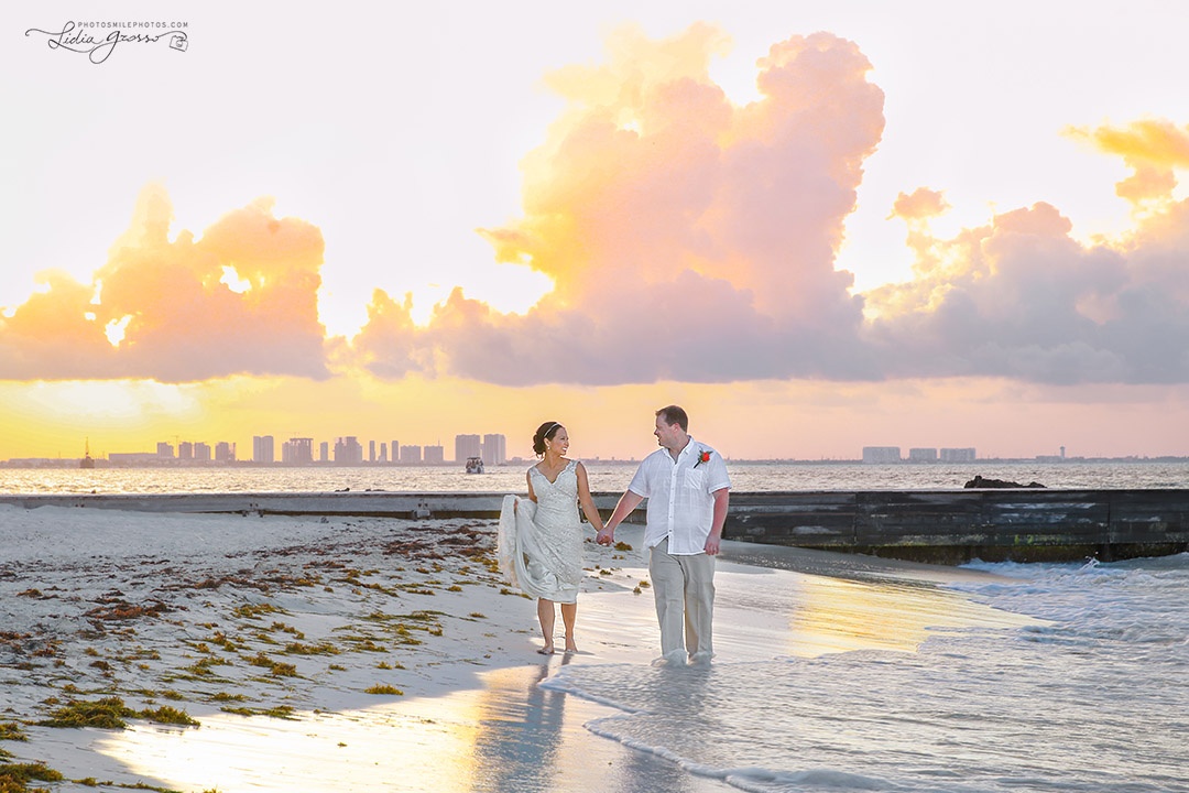 Wedding photography Riu Cancun Sunset